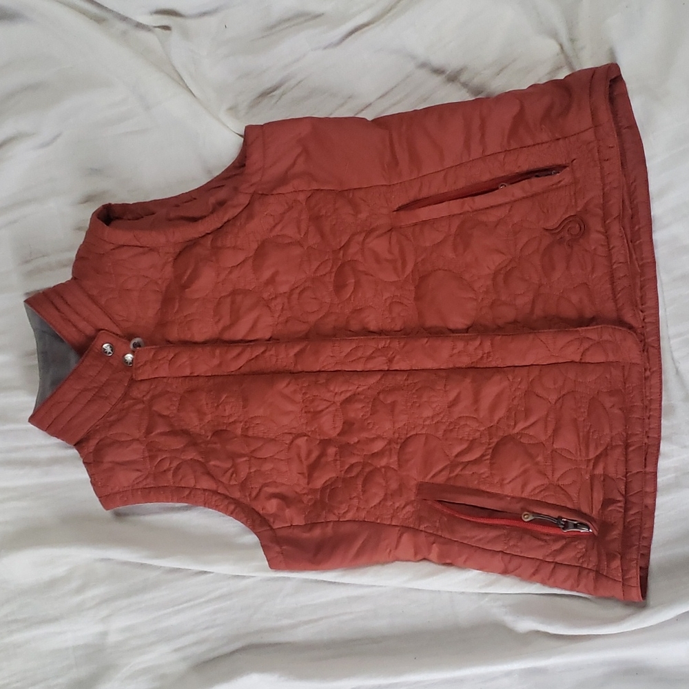 Isis women's orange quilted puffer vest